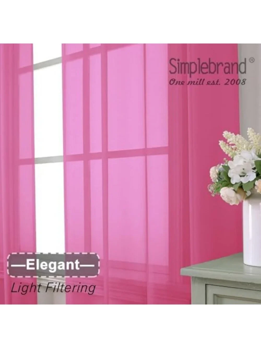 Elegant Hot Pink Sheer Curtains 84